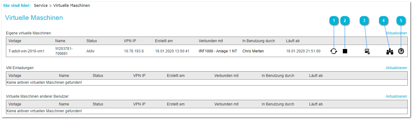3.5. Service > Virtuelle Maschinen
